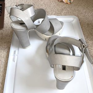 Forever 21 Gray & White Heels